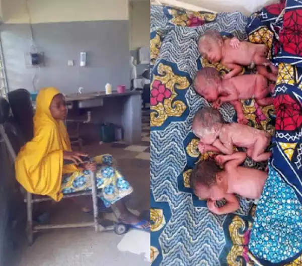 Photos: Young Woman Gives Birth To Quadruplets In Bauchi State